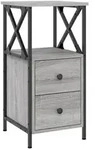 vidaXL Nachttische 2 Stk. Grau Sonoma 34x35,5x70 cm Holzwerkstoff