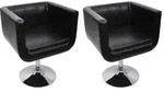 vidaXL Barsessel 2 Stk. Kunstleder Schwarz
