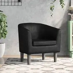vidaXL Clubsessel Schwarz Kunstleder