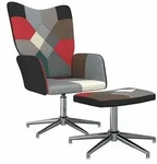 vidaXL Relaxsessel mit Hocker Patchwork Stoff