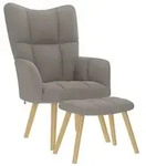 vidaXL Relaxsessel mit Hocker Taupe Stoff