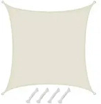 UPF50+ Sonnensegel 4x4 Polyester Quadratisch Wasserabweisend Garten Balkon Beige