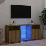 vidaXL TV-Schrank mit LED-Leuchten Artisan-Eiche 120x30x50 cm