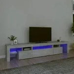 vidaXL TV-Schrank mit LED-Leuchten Betongrau 215x36,5x40 cm