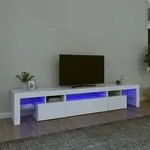 vidaXL TV-Schrank mit LED-Leuchten Wei&szlig; 215x36,5x40 cm