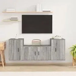 vidaXL 3-tlg. TV-Schrank-Set Grau Sonoma Holzwerkstoff