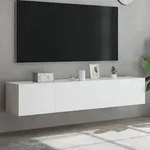 vidaXL TV-Wandschr&auml;nke mit LED-Leuchten 2 Stk. Wei&szlig; 80x35x31 cm