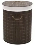 vidaXL Bambus-W&auml;schekorb Oval Dunkelbraun