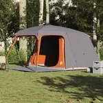 vidaXL Campingzelt mit Vorzelt 5 Personen Grau und Orange Wasserdicht