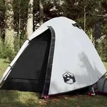 vidaXL Kuppel-Campingzelt 2 Personen Wei&szlig; Dunkel Wasserdicht