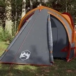 vidaXL Kuppel-Campingzelt 2 Personen Grau und Orange Wasserdicht
