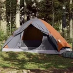 vidaXL Kuppel-Campingzelt 2 Personen Grau und Orange Wasserdicht