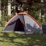 vidaXL Kuppel-Campingzelt 2 Personen Grau und Orange Wasserdicht
