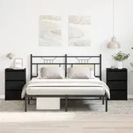 vidaXL Nachttische 2er Set Schwarz Eiche 40x35x62,5 cm Holzwerkstoff