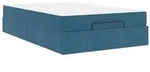 vidaXL Bettgestell mit Matratze 2 pcs Blau Samt