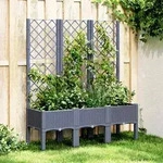 vidaXL Pflanzk&uuml;bel mit Rankgitter Blaugrau 120x40x142 cm PP