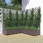 vidaXL Pflanzk&uuml;bel mit Rankgitter Braun 120x120x121,5 cm PP