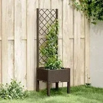 vidaXL Pflanzk&uuml;bel mit Rankgitter Braun 40x40x142 cm PP