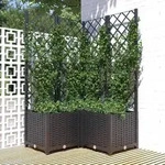 vidaXL Pflanzk&uuml;bel mit Spalier Schwarz 80x80x136 cm PP