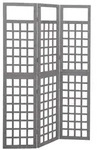 vidaXL Spalier/Paravent 3-teilig Massivholz Tanne Grau 121x180 cm