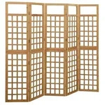 vidaXL Spalier/Paravent 5-teilig Massivholz Tanne 201,5x180 cm