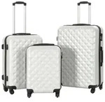 vidaXL Hartschalen-Trolley-Set 3 Stk. Helles Silber ABS