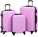 vidaXL Hartschalen-Trolley-Set 3 Stk. Rosa ABS