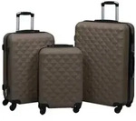 vidaXL Hartschalen-Trolley-Set 3 Stk. Braun ABS
