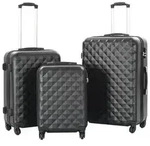 vidaXL Hartschalen-Trolley-Set 3 Stk. Schwarz ABS
