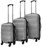 vidaXL 3-tlg. Hartschalenkoffer-Set Silbern 45,5/55/66 cm