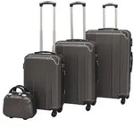 vidaXL Vierteiliges Hartschalen-Trolley-Set Anthrazit