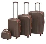 vidaXL Vierteiliges Hartschalen-Trolley-Set Kaffeebraun
