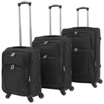 vidaXL 3-tlg. Weichgep&auml;ck Trolley-Set Schwarz