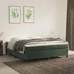 vidaXL Bettgestell ohne Matratze Dunkelgr&uuml;n 160x200 cm Samt