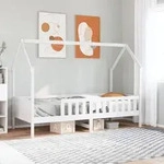 vidaXL Kinderbett Hausbett Wei&szlig; 90x190 cm Massivholz Kiefer