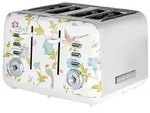 Laura Ashley &ndash; 4-Scheiben-Toaster, 7 Stufen, Br&ouml;tchenaufsatz, Auftaufunktion,