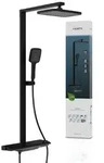 HAWAII &Uuml;berkopfbrause-Set, Schwarz matt, mit Thermostatarmatur