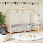 vidaXL Kinderbett 90x200 cm Massivholz Kiefer