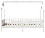 vidaXL Kinderbett Hausbett Wei&szlig; 90x200 cm Massivholz Kiefer