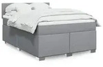 vidaXL Boxspringbett mit Matratze Hellgrau 140x190 cm Stoff