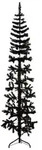 vidaXL K&uuml;nstlicher Halb-Weihnachtsbaum St&auml;nder Schlank Schwarz 210 cm