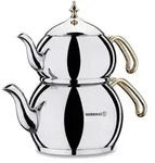 Korkmaz Hanedan Teekannen-Set Gold - Stilvoll & Funktional 1,1L/2,0L