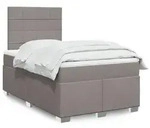 vidaXL Boxspringbett mit Matratze Taupe 120x200 cm Stoff