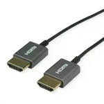 ROLINE 8K HDMI Ultra HD Kabel mit Ethernet, ST/ST, ultra-slim, koaxial, schwarz, 1,5