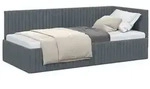 vidaXL Eckbettgestell mit Kopfteil Dunkelgrau 90 cm x 200 cm Samt