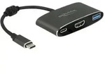 Delock Adapter USB Type-C Stecker>HDMI Buchse 4K 30 Hz+USB Typ-A+USB Type-C PD DP