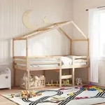vidaXL Hochbett mit Dach 80x200 cm Massivholz Kiefer
