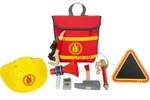Small Foot Feuerwehrrucksack mit Zubeh&ouml;r, Feuerwehr-Spielzeug aus Holz f&uuml;rs