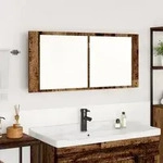 vidaXL LED Spiegelschrank Altes Holz 100x12x45 cm Faserholz