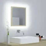 vidaXL LED-Badspiegel Sonoma-Eiche 40x8,5x37 cm Acryl